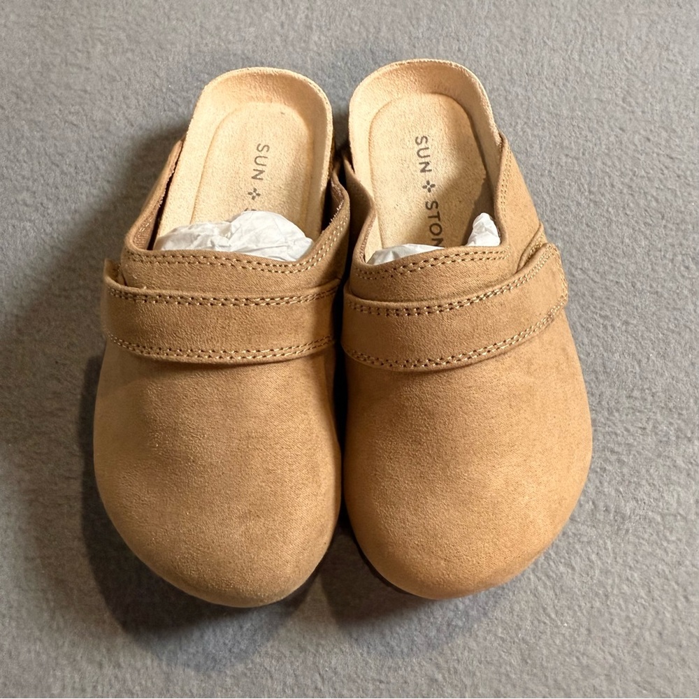 Sun + Stone Kids Tan Suede Clog Slip-On‎ Comfort Shoes Size 11M